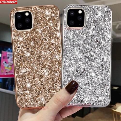 For iPhone SE 2020 Case for Apple iPhone 11 Pro Max Cover Bling Glitter Sequins Soft TPU Phone Cases For iPhone X XR XS 7 8 Plus