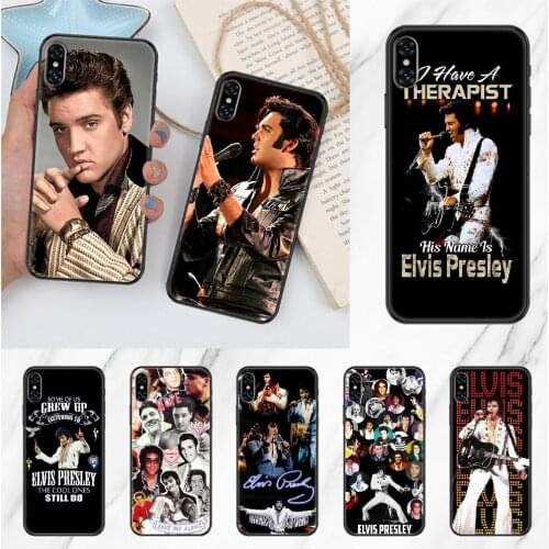 Elvis Presley Phone Case Cover Hull For iphone 5 5s se 2 6 6s 7 8 12 mini plus X XS XR 11 PRO MAX black tpu shell trend prime