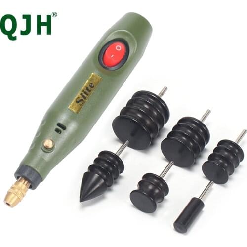 Black Ebony Wood Leather Burnisher Polished Rod Set,12V Electric Leather Trimming Edge Slicker Tool DIY Handmade Leather Goods