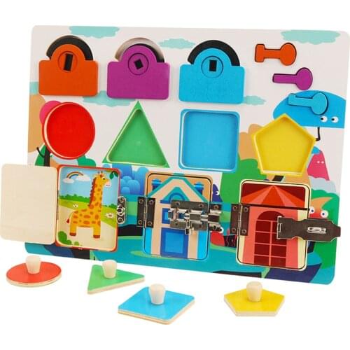 Montessori Busy Board Wood Toys Learning Activities for 3 Years Old