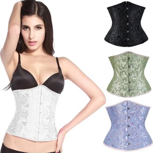 Gothic Jacquard Floral Corset Underbust Corsets And Bustiers tight lacing Waist Trainer Plus Size Body Shaper S-6XL