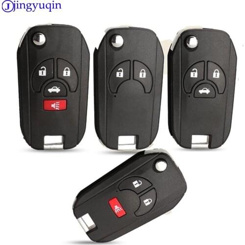 Jingyuqin 2/3/4 Buttons For Nissan Altima Maxima Sentra Versa Uncut Blank Remote Flip Folding Car Key Shell Case Fob