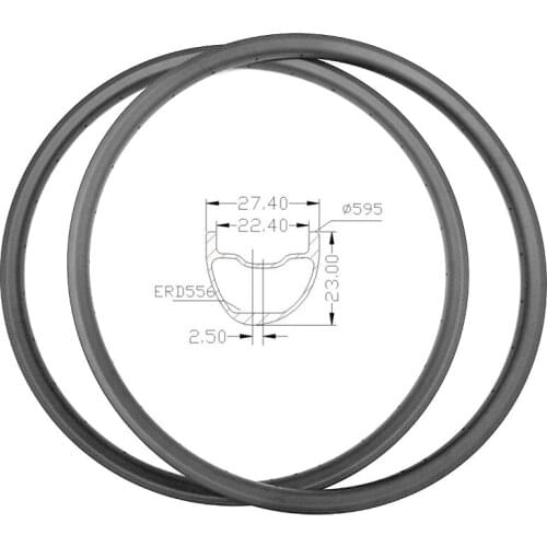 Graphene 27.5er carbon MTB rims XC 27.4X23mm Asymmetry tubeless Mountain bike wheel clincher Mountain Bike rims