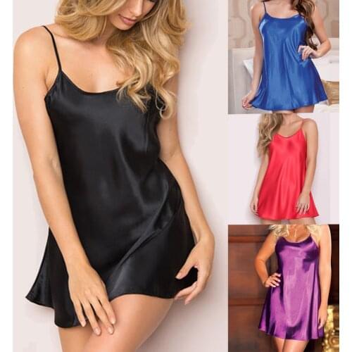 Lenceria Erotic Apparel Lingerie Sexy Costumes Babydoll Porno Sexy Underwear Satin Dress Plus Size Women Backless Halter Pajamas