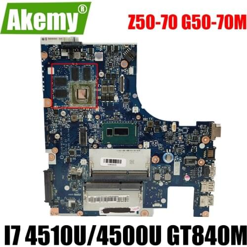 Akemy ACLUA/ACLUB NM-A273 For Lenovo Z50-70 G50-70M Notebook Motherboard CPU I7 4510U/4500U GPU GT840M DDR3 100% Test Work