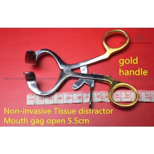 Medical orthopedic instrument gold handle adjustable mouth gag Non-invasive skin tissue retractor Animal VET Distraction forcep