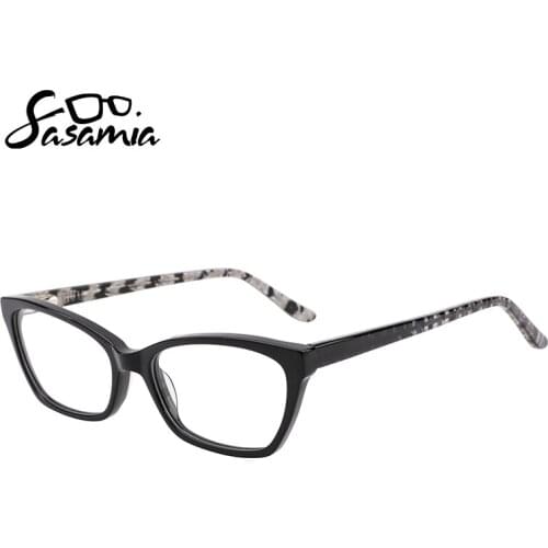 SASAMIA Reading Glasses Frame Optical Myopia Women Eyeglasses Frame Unisex Spectacles Frames Cat Eyes Design Clear Lens