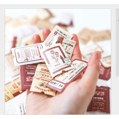 45pcs/pack Retro tickets bill note Nostalgic stubs decoration planner DIY scrapbooking label stickers