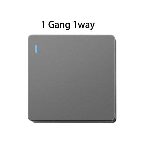 86MM Type EU Standard Socket Panel Gray Wall Switch Upgraded Frameless Flat-Screen Big Key Switch 13A UK power