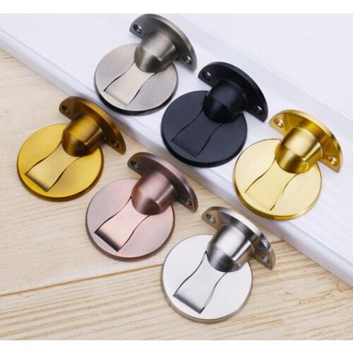 Stainless Steel Invisible Magnetic Door Stopper Punch-free Windproof Mechanical Self-locking Door Stop Door Stopper