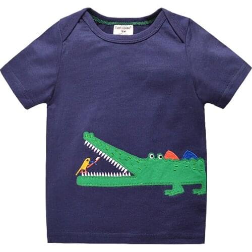 2020 new Brand Summer boys girls t-shirt Jurassic World dinosaur Print car 3D Embroidery Cotton Tees tops baby Kids clothing