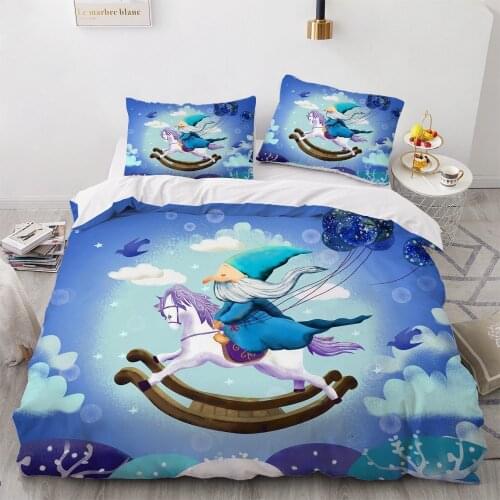3D Luxury Quilt Duvet Cover Set Comforter Bedding Set King Queen Double Single Size Green Cartoon Design Custom Bedclothes
