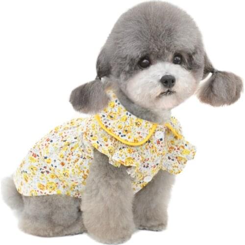 Cute Floral Dog Dress Summer Pet Clothes Cat Puppy Small Dog Clothing Spring Pet Costume Yorkshire Pomeranian Poodle Apparel