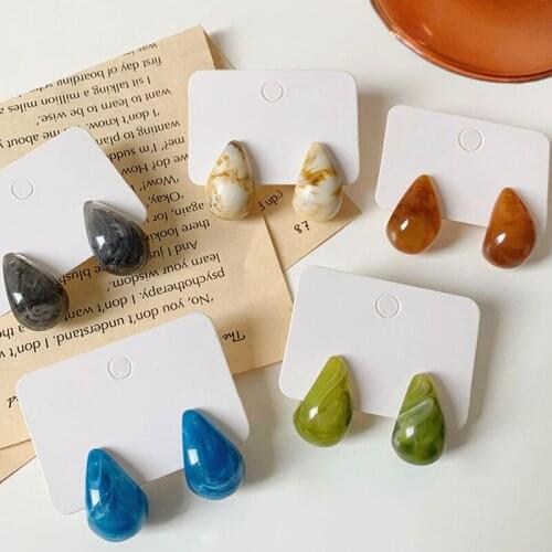 Retro Hong Kong Style Stud Earrings Temperament Ins Personality Irregular design Ear Studs Acrylic Resin Ear Jewelry Accessories