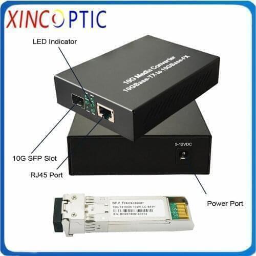 10GM SFP to Ethernet Converter,10G Unmanaged SFP Media Converter with 10G Dual Fiber SM 1550nm 80km LC SFP+ Module