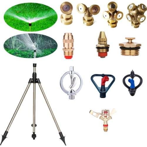 360 Degrees Watering System Stainless Steel Tripod Impact Sprinkler Garden Kit For Farmland Plant Flower Irrigation Syste