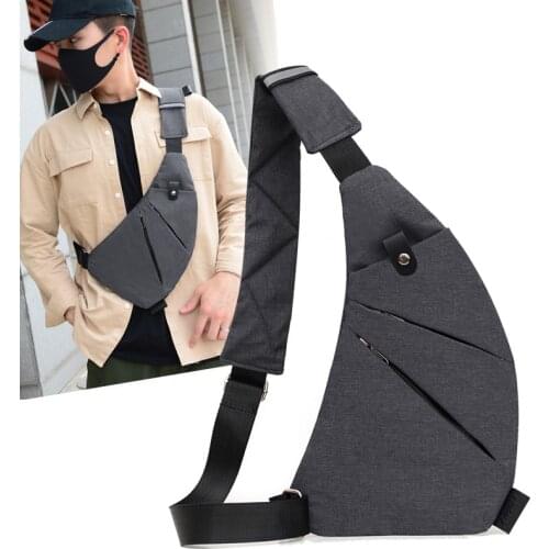 DIENQI Thin Mens Chest Pack Waterproof Phone Holster Small Chest Bag Man Slim Mini Crossbody Tactical Bag Side Bag for Men sac