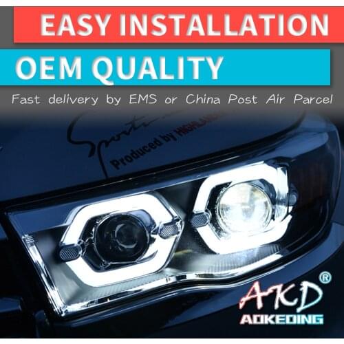 AKD tuning cars Headlight For Toyota Highlander 2015 Headlights LED DRL Running lights Bi-Xenon Beam Fog lights angel eyes Auto
