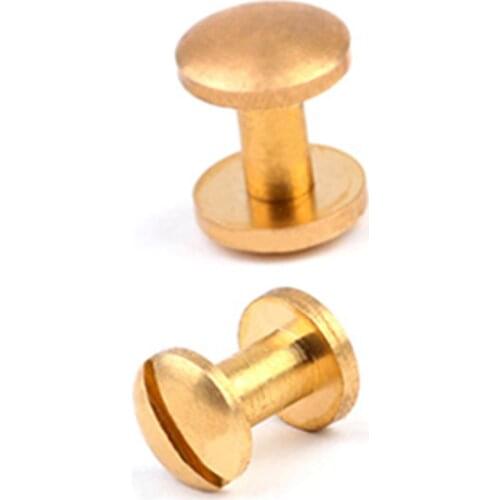 Passion Junetree Chicago Screws Solid Brass Domed Arc Head Stud Button Screwback ( pack of 5 )