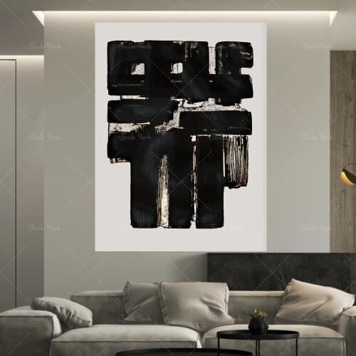 Soulages Exhibition Pierre Soulages Canvas Pictures Home Decor Painting Prints Wall Art Poster For Living Room Cuadros