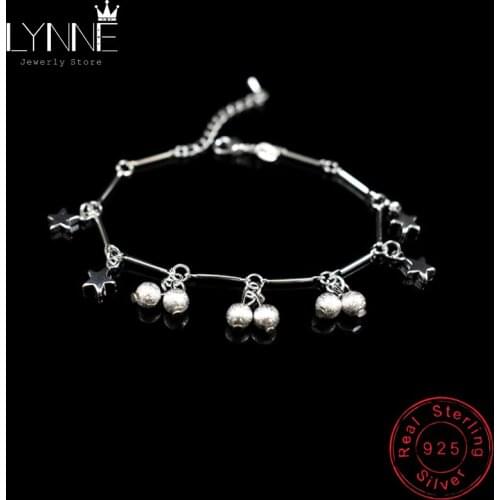 New Fashion Exquisite Small Bead Star Pendant Bracelets 925 Sterling Silver Summer Charm Bracelet Women Jewelry Hand Chain Gift