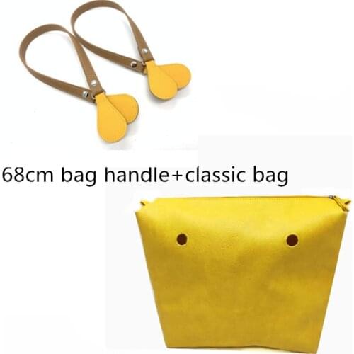 1 pair black bag handle PU material 70-75 cm suit for obag