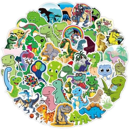 10/30/50PCS Kawaii Cartoon Dinosaur Stickers DIY Motorcycle Luggage Guitar Skateboard Cool Graffiti Classic Sticker for Kid Gift