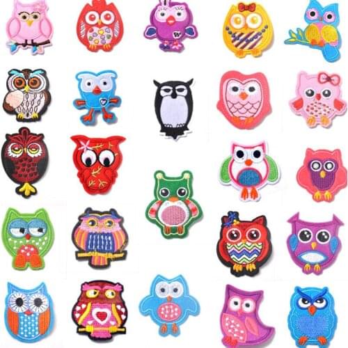 100pcs/lot Embroidery Patches Clothing Decoration Accessories Eagle Bird Cute Animals Diy Iron Heat Transfer Applique