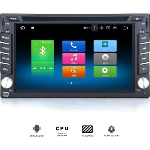 2 din Android 10.0 Car DVD Player Universal Radio Multimedia built in GPS Wifi size 178*100mm 8-Core 4Gb+64Gb PX5 TDA7850