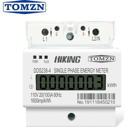 20(100)A 110V 60HZ DDS238-4 Single phase Din rail KWH Watt hour din-rail energy meter LCD