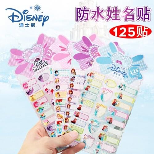 3 pcs/set new Disney childrens name stickers cartoon frozen label sticker baby girls princess stickers