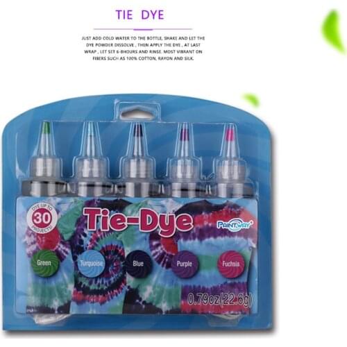 5pcs/set Tie Dye Kit Non-toxic DIY Garment Graffiti Fabric Textile Paint 120ml Colorful Clothing Tie Dye Kit Pigment Set