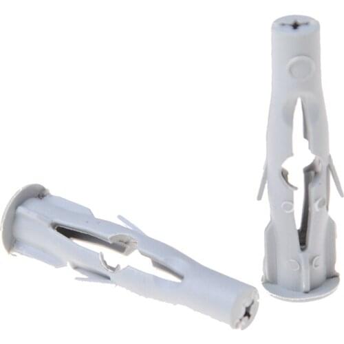 50 PCS M6x35 Nylon Plasterboard Drywall Wall Plug For Window Door Frame Concrete