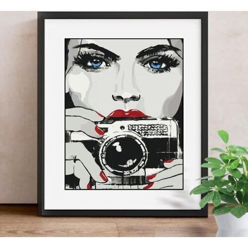 5D DIY Diamond Painting People Needlework Craft Gift Full Square Women Diamond Embroidery Cross Stitch Kits Camera
