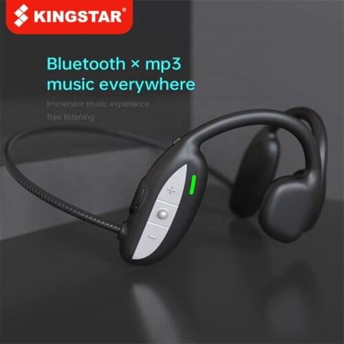 KINGSTAR Wireless Bluetooth Bone Conduction Earphone Stereo Earbud Support TF Memory Card IPX4 Waterproof Sport Headset With Mic