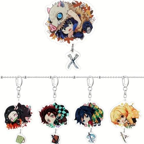 5pcs/lot Anime Demon Slayer: Kimetsu no Yaiba Key chain Bag Pendant Toy Gift