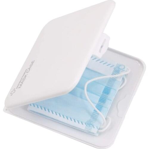 2 Pieces Mouth Cover Storage Single Use Mouth Cover PP Organizer Case Portable Box, Transparent, White