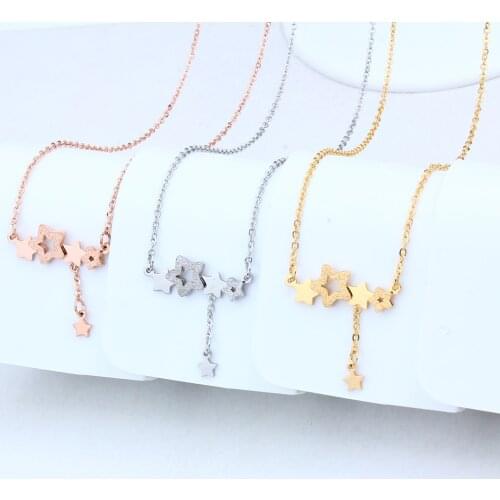 Long star chocke pendant necklace women accessories jewellery neckless stainless steel jewelry womens clothing accessories