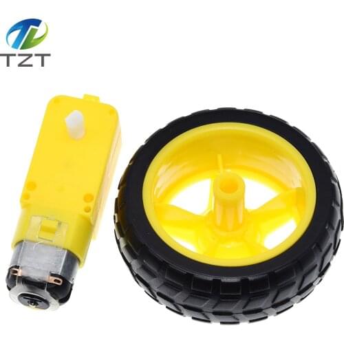 Deceleration DC motor + supporting wheels , a / smart car chassis , motor / robot car wheels Gear Motor with Wheel