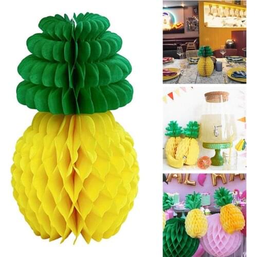 Tropical Summer Party Pineapple Shape Honeycomb Decoration Garland Table Centerpiece Paper Fruit Hot Sale Halloween