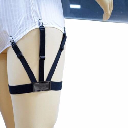 HOT 2Pcs/Set Elastic Leg Suspenders Plastic Locking Clamps Shirt Stays Holder Straps