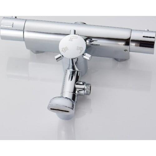 Chrome Thermostatic Shower Faucets Bathroom Thermostatic Mixer Tap Hot And Cold Bathroom Mixer Mixing Valve Bathtub Faucet