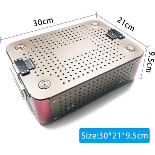 Sterilising Box Double Layer Sterilizer Tray Box Sterilizing Tool with Silicone Mat