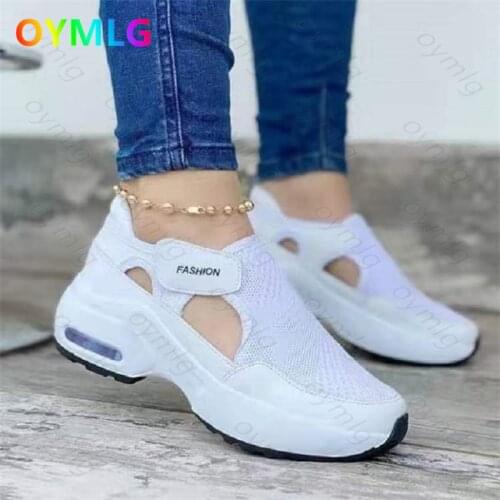 Autumn casual single shoes womens flat-bottomed thick-soled flying woven dad shoes sneakers woman vulcanize shoes