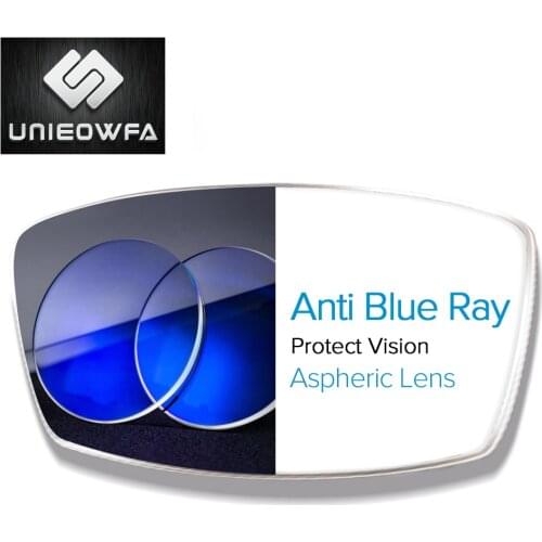Anti Blue Light Glasses Lenses CR-39 Resin 1.56 1.61 1.67 1.74 Prescription Optical Myopia Lens Hyperopia Clear Transparent Lens