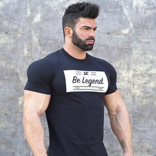Men T-shirt 2019 summer Solid Color Curved Hem Long Line bodybuilding Tee Shirts Men Top Hip Hop Summer Cotton Men gyms T shirt