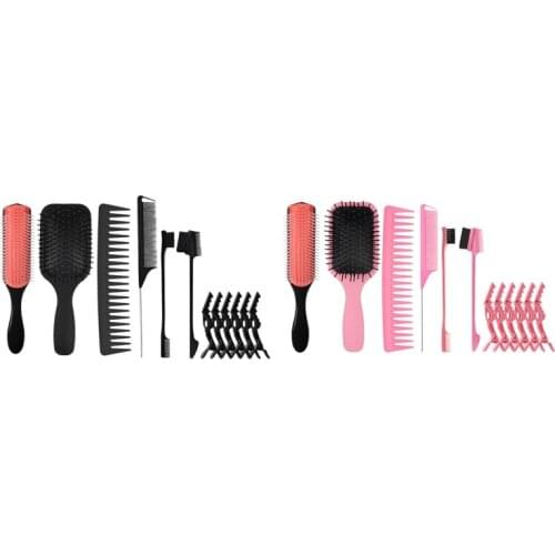 12 Pcs Detangling Brush Set, Hair Detangler for Textured 3A to 4C Kinky Wavy for Wet/Dry/Long Thick Curly Hair