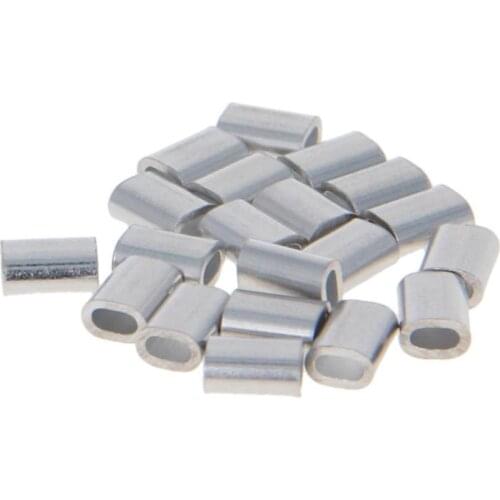 MroMax New Elliptical Aluminum Sleeve Aluminum Alloy M0.8/M1/M1.2/M1.5/M2mm Total Length 1.1/1.21/1.4/1.7/2.4mm 20/80/50/100pcs