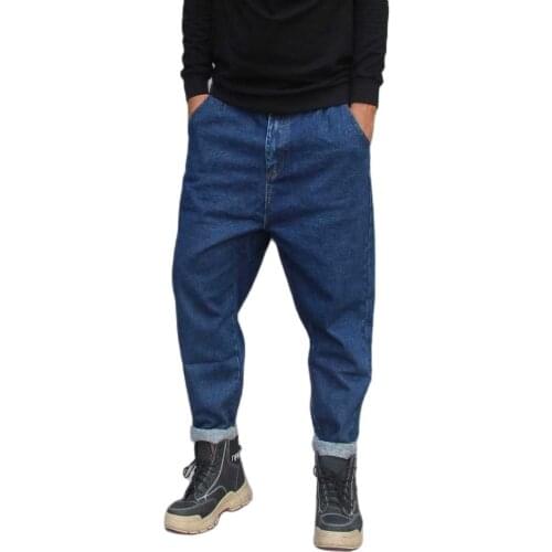 New Fashion Streetwear Style Tapered Pants Mens Harem Jeans Loose Baggy Hiphop Trousers Men Clothing