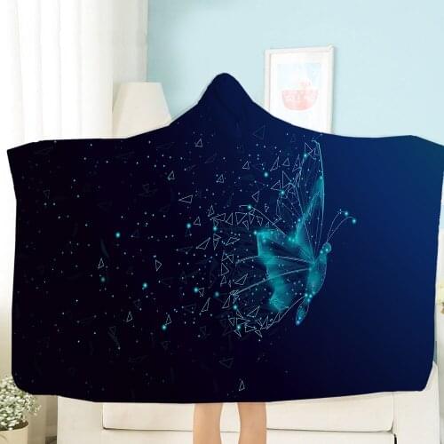 3D Printed For Bedding Hooded Wearable Blanket Can Wear Sunflower Butterfly Sofa Warm Colorful Plush Blankets